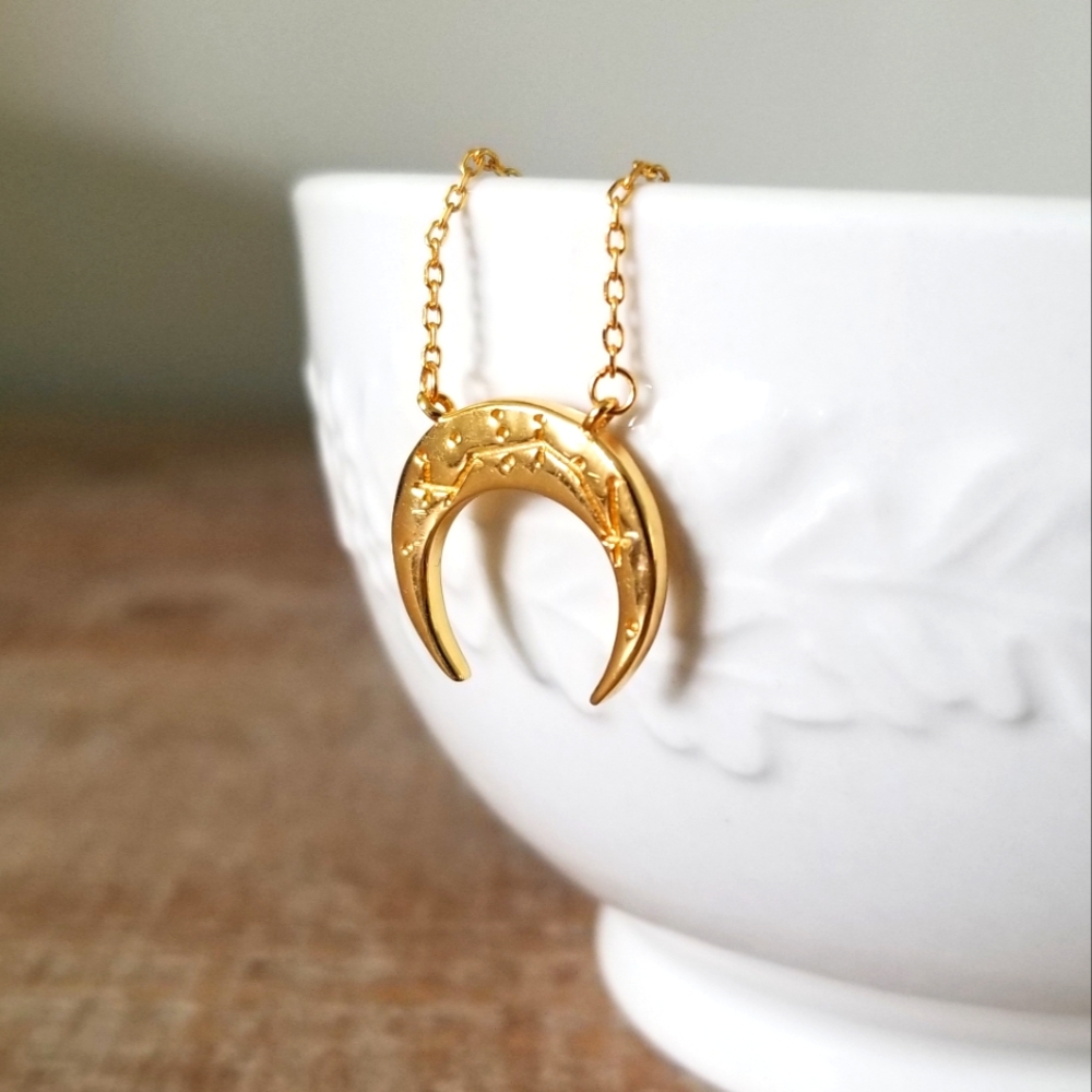 Gold Crescent Moon Necklace